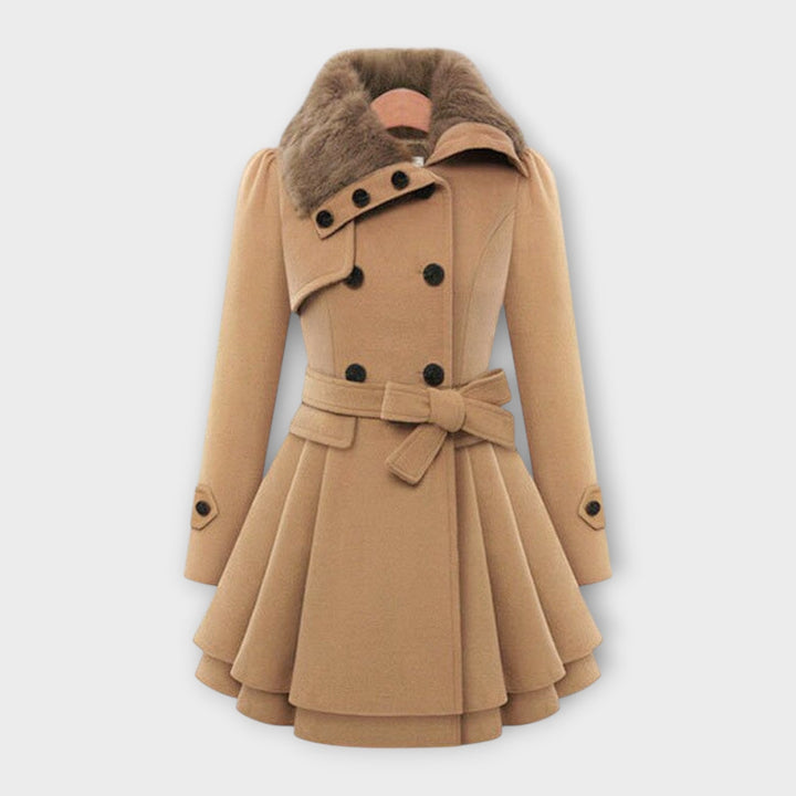 EMMA | ELEGANT COAT WITH FAUX FUR COLLAR