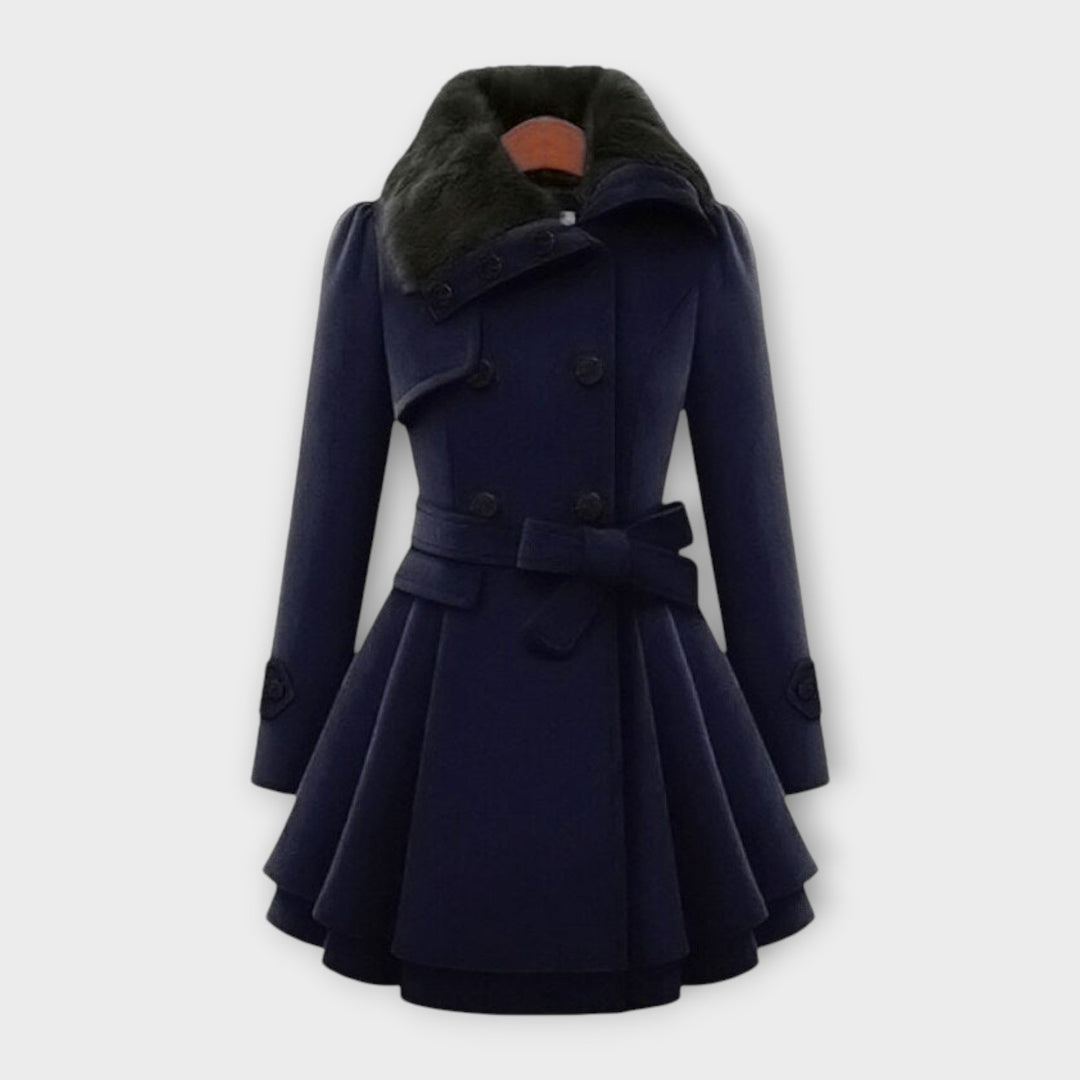 EMMA | ELEGANT COAT WITH FAUX FUR COLLAR