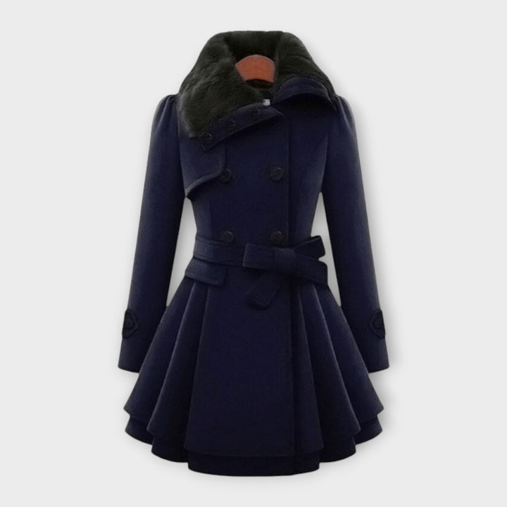 EMMA | ELEGANT COAT WITH FAUX FUR COLLAR