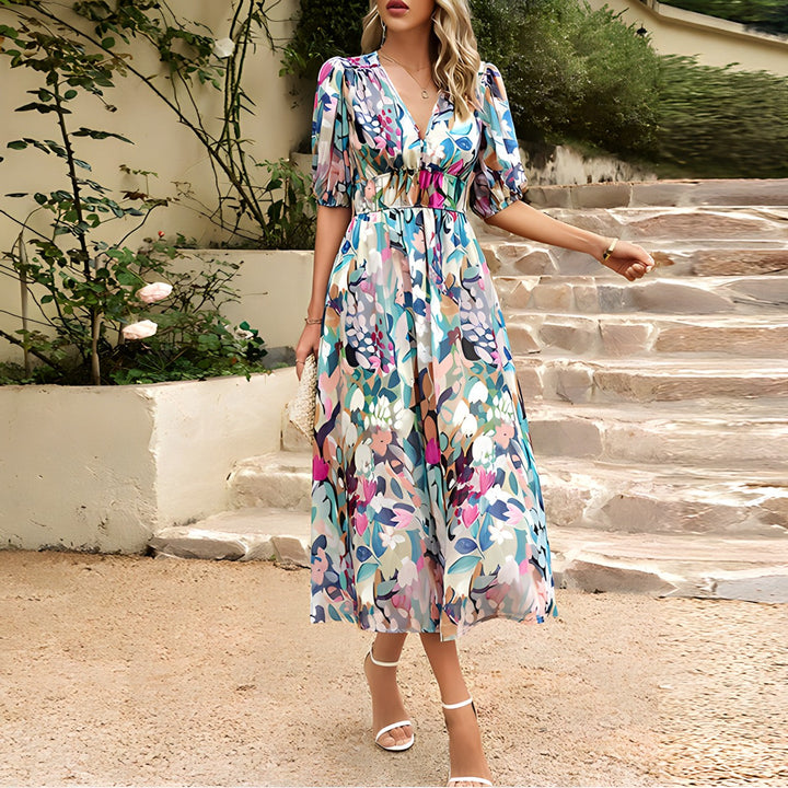 SERENE | ELEGANT V-NECK DRESS