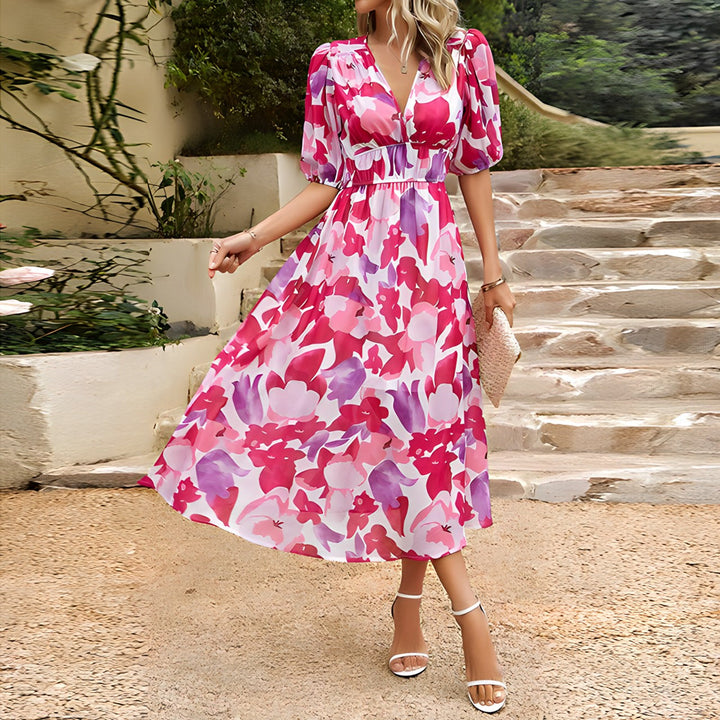 SERENE | ELEGANT V-NECK DRESS