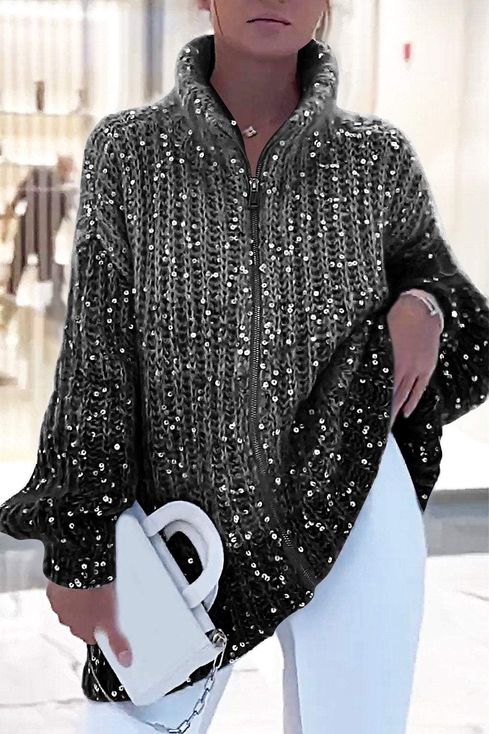BRIENNE | COSY CARDIGAN WITH GLITTERS