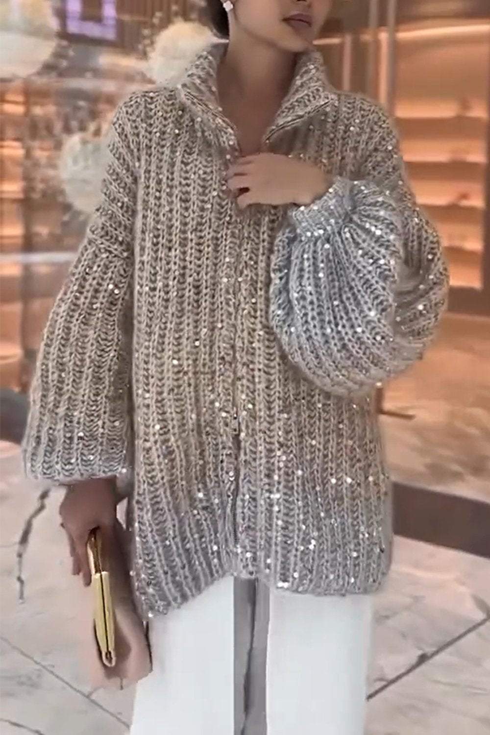 BRIENNE | COSY CARDIGAN WITH GLITTERS